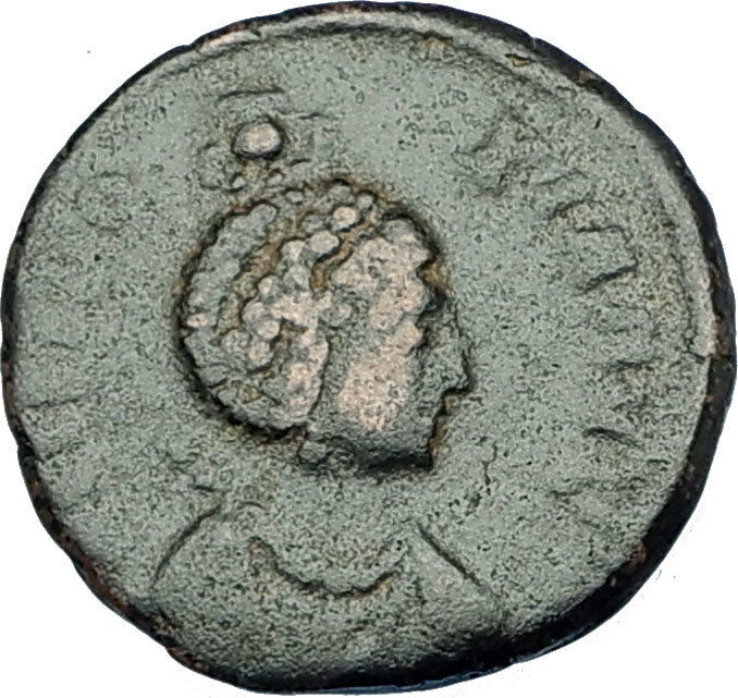 EUDOXIA Arcadius Wife 401AD Authentic Ancient Roman Coin VICTORY CHI-RHO i65894