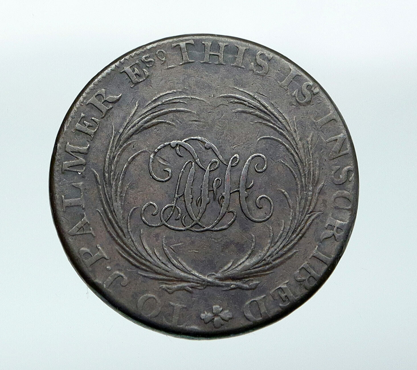 1790's ENGLAND Great Britain MIDDLESEX Conder MAIL COACH OLD Token Coin i87676