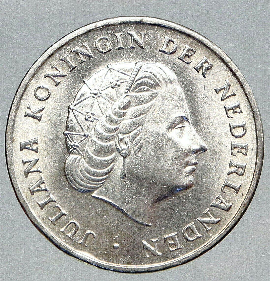 1964 NETHERLANDS ANTILLES Queen JULIANA Vintage SILVER OLD Gulden Coin i91689