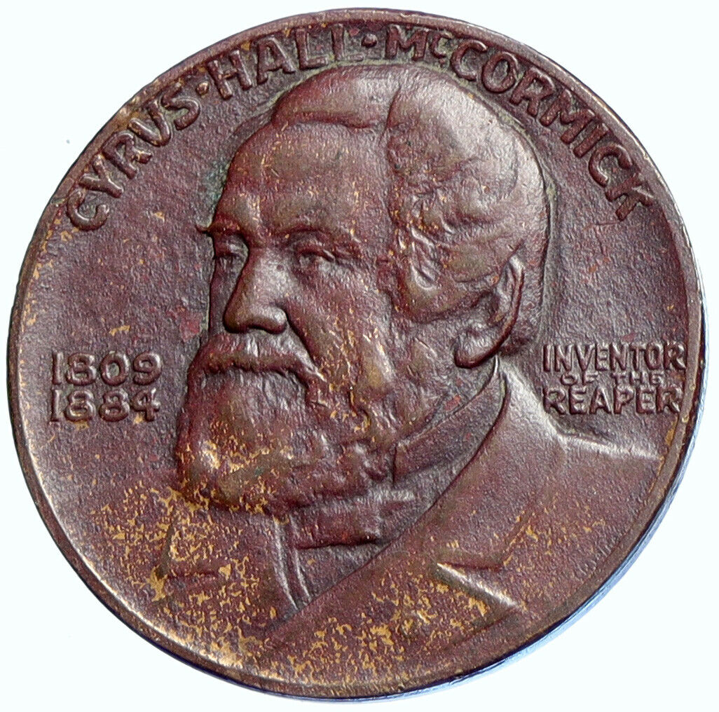 1931 UNITED STATES Cyrus Hall McCormick INVENTOR REAPER Vintage Token i108421