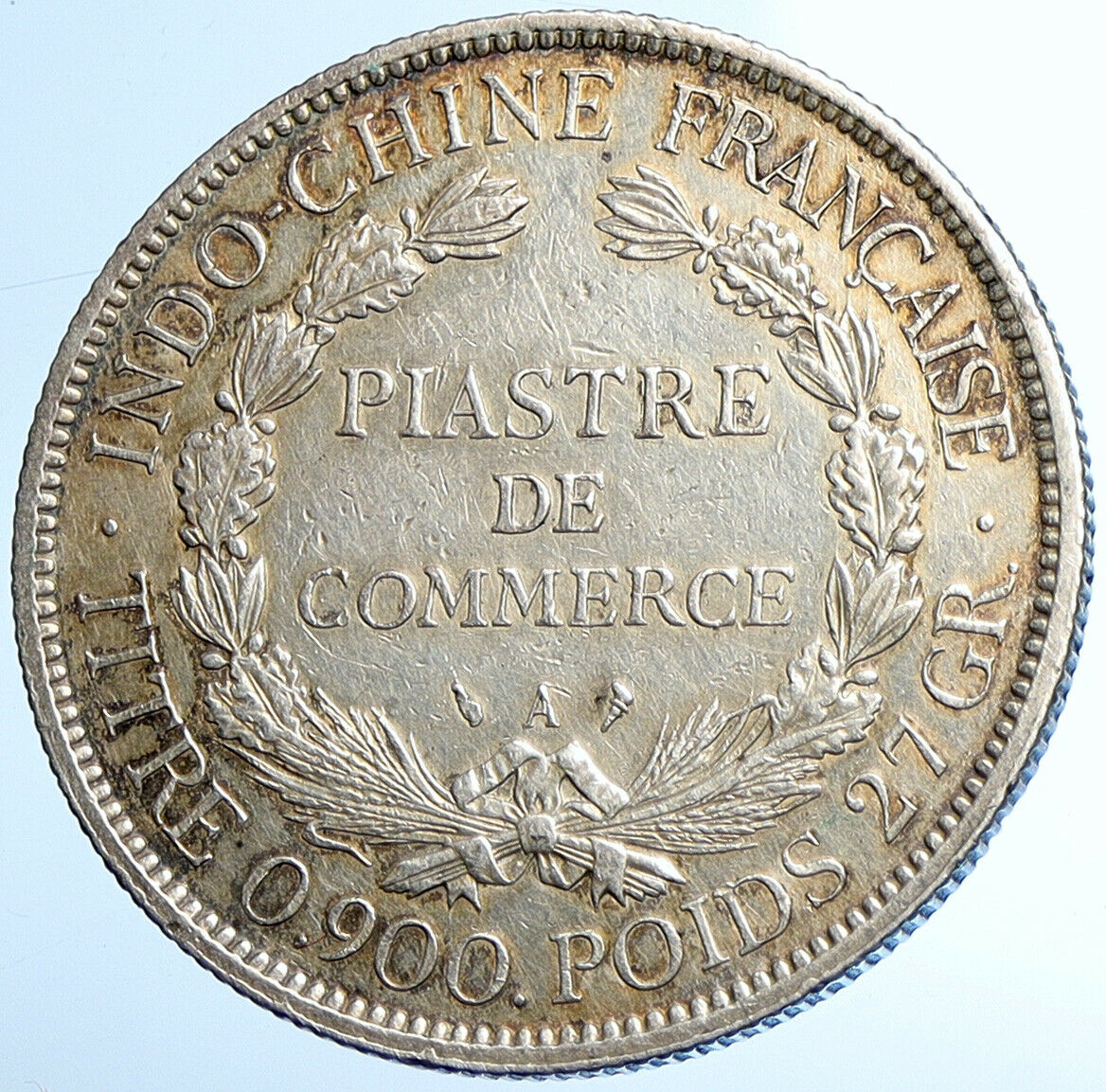 1900 A FRENCH INDO-CHINA Antique BIG Silver Piastre Coin France Republic i108410