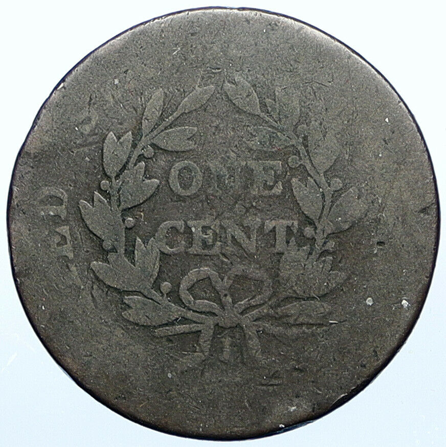 1803 P UNITED STATES US Vintage OLD ANTIQUE Large Draped Bust Cent Coin i108407