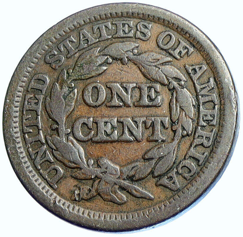 1847 USA United States of America LIBERTY Head Wreath LARGE CENT Coin i108409