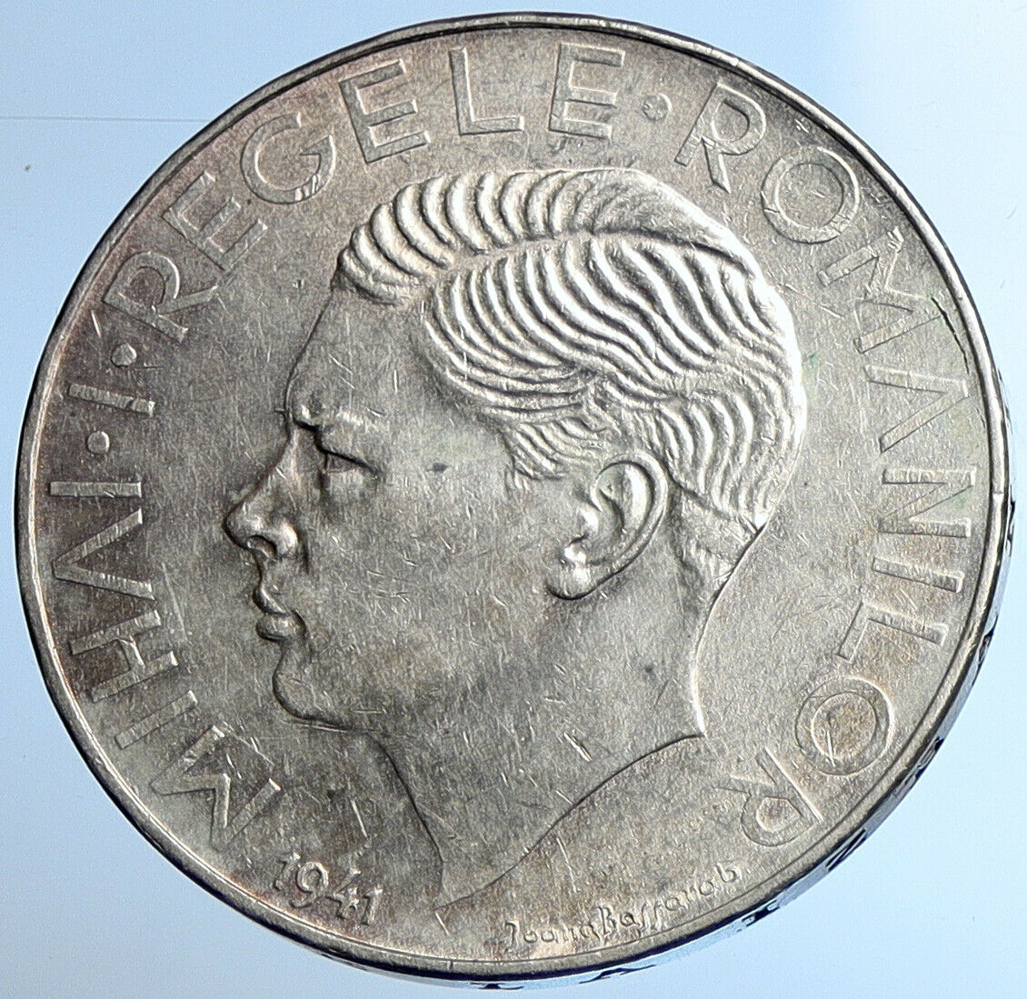 1941 ROMANIA Michael I Antique VINTAGE OLD Silver 500 LEI Romanian Coin i108412