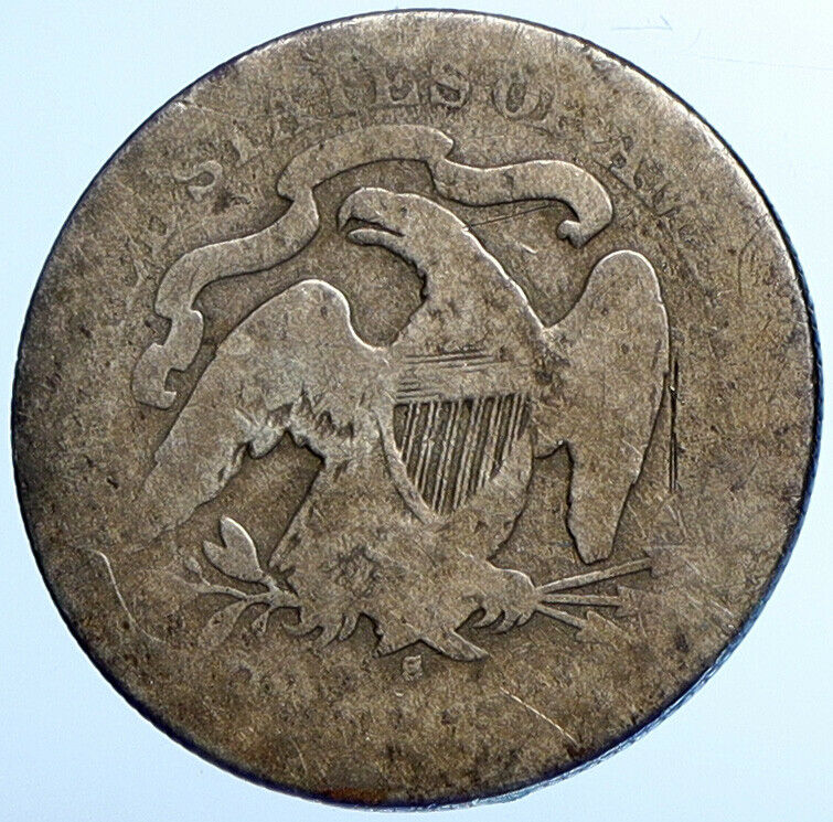 1876 S UNITED STATES US Silver SEATED LIBERTY Quarter Dollar Coin EAGLE i108538