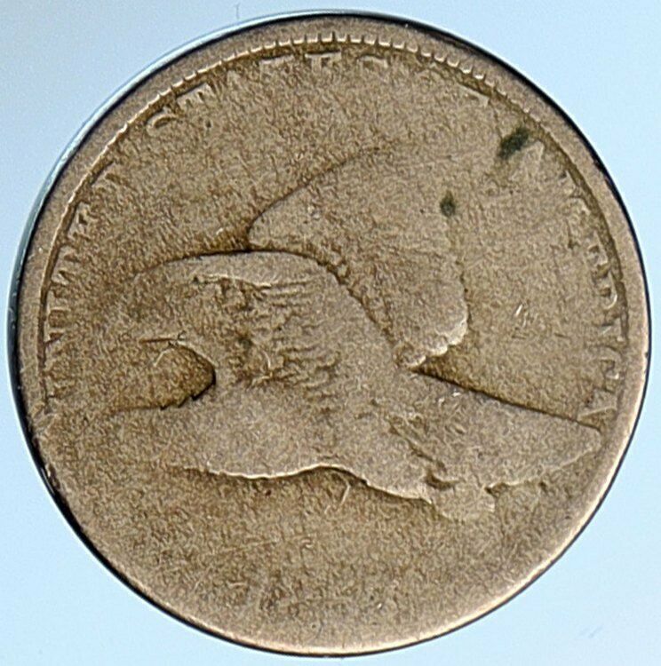 1857 UNITED STATES USA Flying Eagle & Wreath ANTIQUE VINTAGE Cent Coin i108549