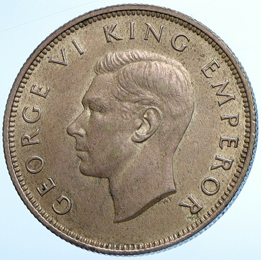 1941 NEW ZEALAND under UK King George VI Silver Florin Coin w KIWI BIRD i108541