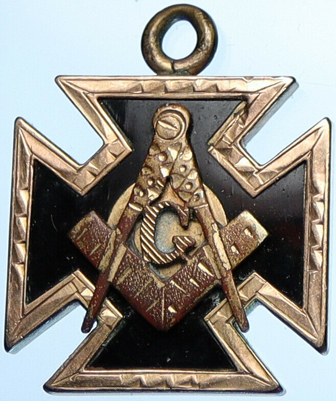 USA FREEMASON Masonic Collectible OLD Pendant Badge COMPASS and SQUARE i108540