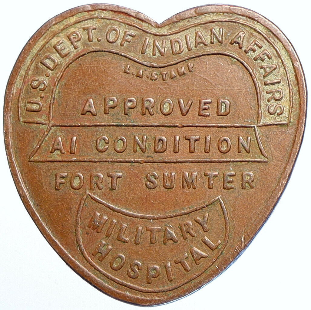 United States US INDIAN AFFAIRS Fort Sumter Military HOSPITAL Army Medal i108518