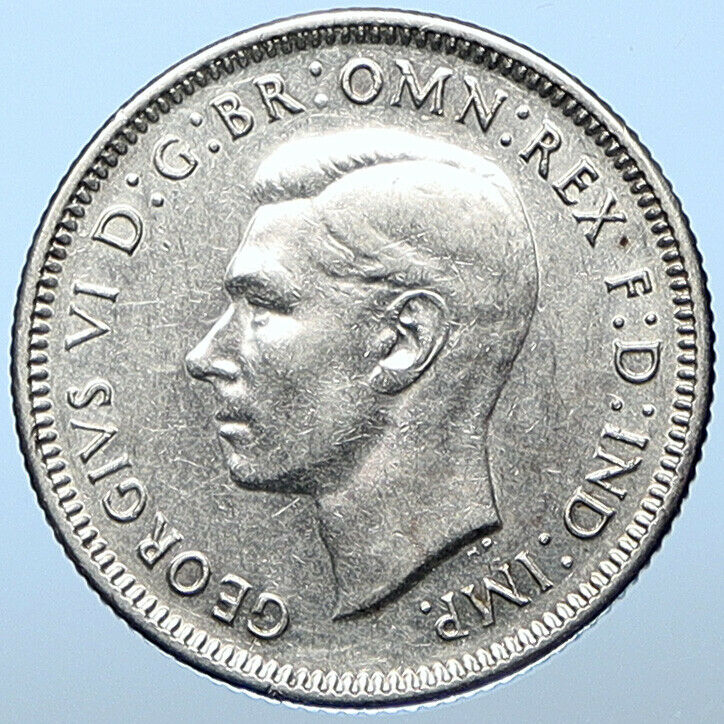 1943 S AUSTRALIA King George VI United Kingdom Silver Shilling Coin RAM i108554