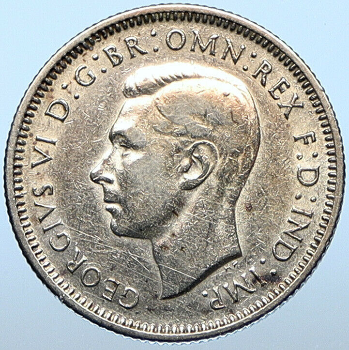 1938 AUSTRALIA King George VI United Kingdom Silver Shilling Coin RAM i108556