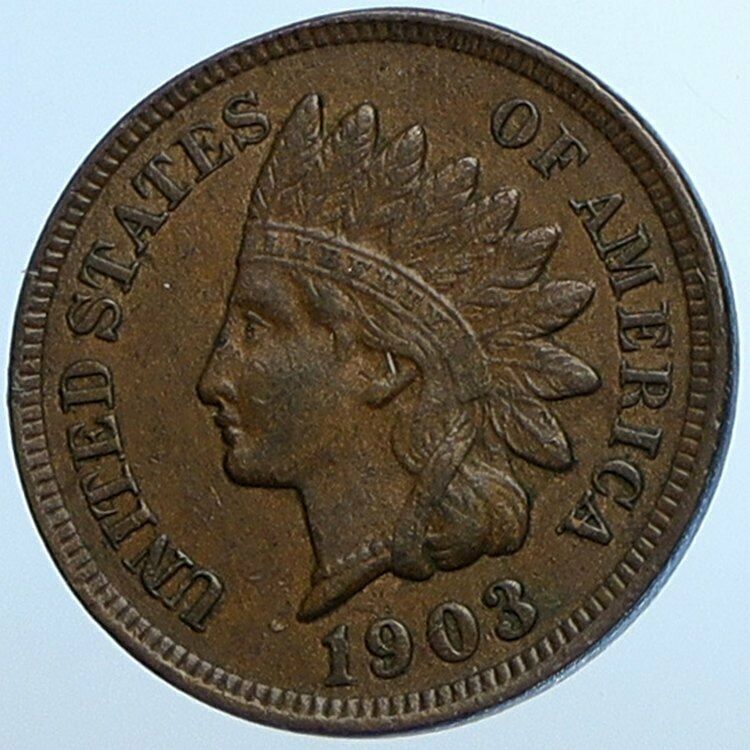 1903 UNITED STATES US Vintage Native OLD ANTIQUE Indian Head Cent Coin i108522