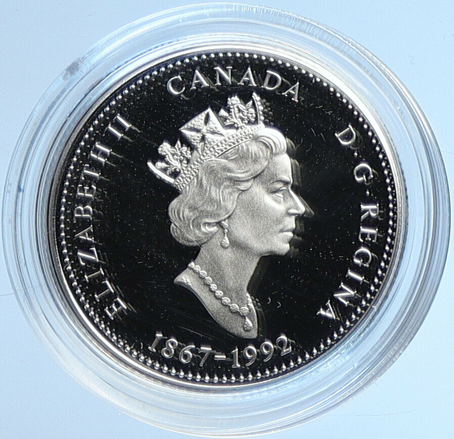 1992 CANADA BRITISH COLUMBIA UK Elizabeth II Proof Silver 25 Cents Coin i109095