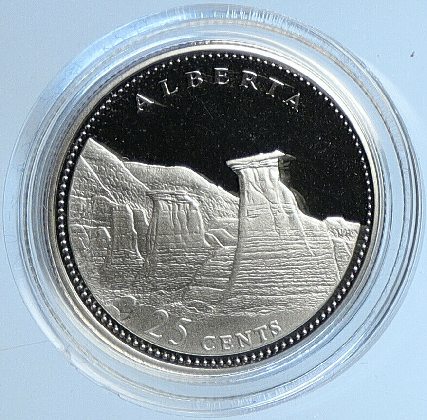 1992 CANADA ALBERTA PROVINCE UK Elizabeth II Proof Silver 25 Cents Coin i109087