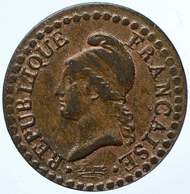 1798 FRANCE Liberty YR L'AN 7 OLD Antique Authentic French Centime Coin i107613