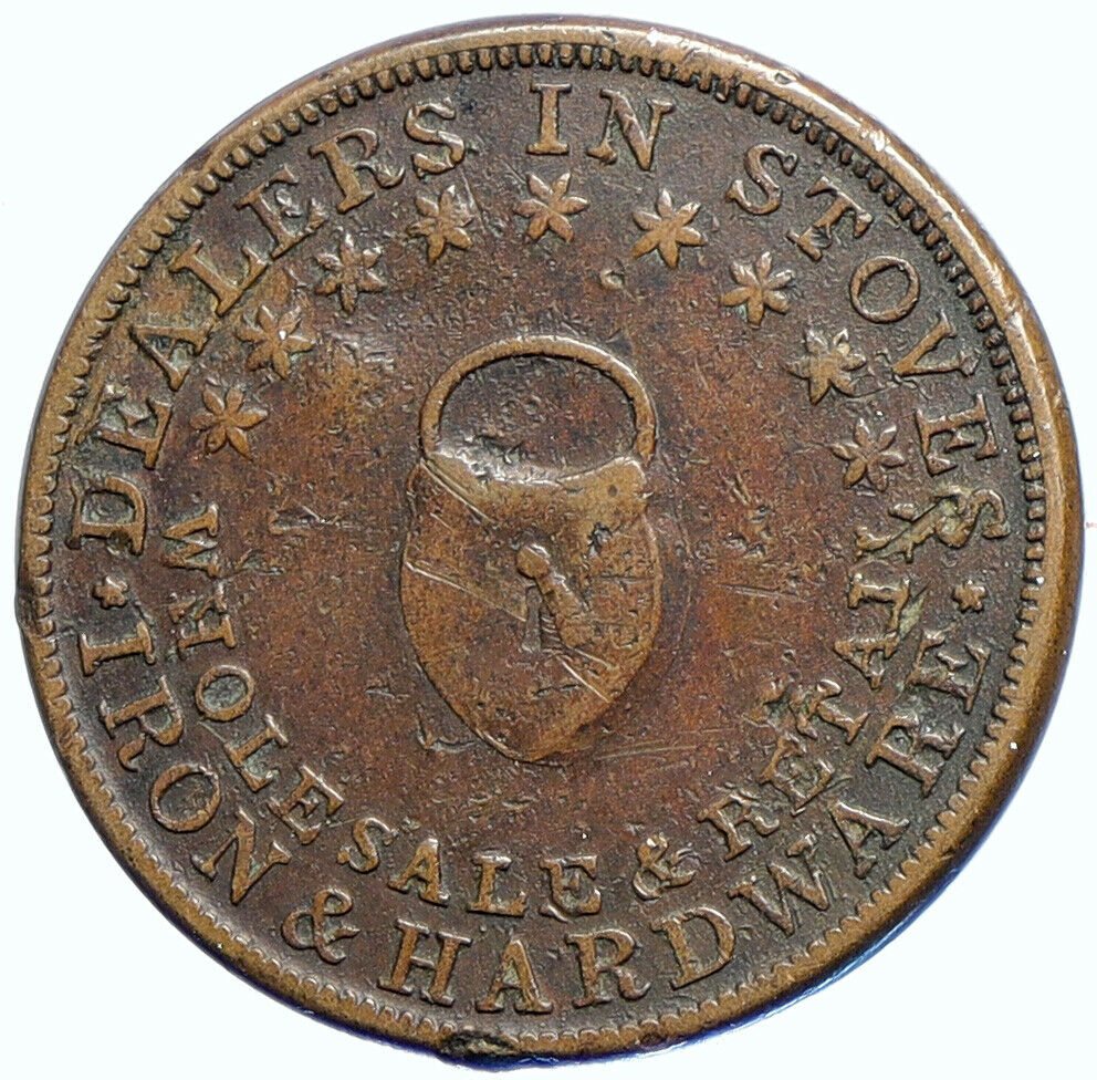 1848-54 United States FOSTER & PARRY IRON HARDWARE Merchant Token Medal i107616