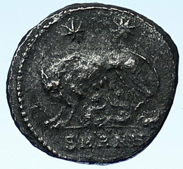 CONSTANTINE I the GREAT Romulus Remus WOLF Antioch Ancient Roman Coin i109382