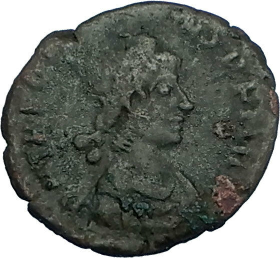 THEODOSIUS I the GREAT 379AD Authentic Ancient Original Roman Coin VOT i65808