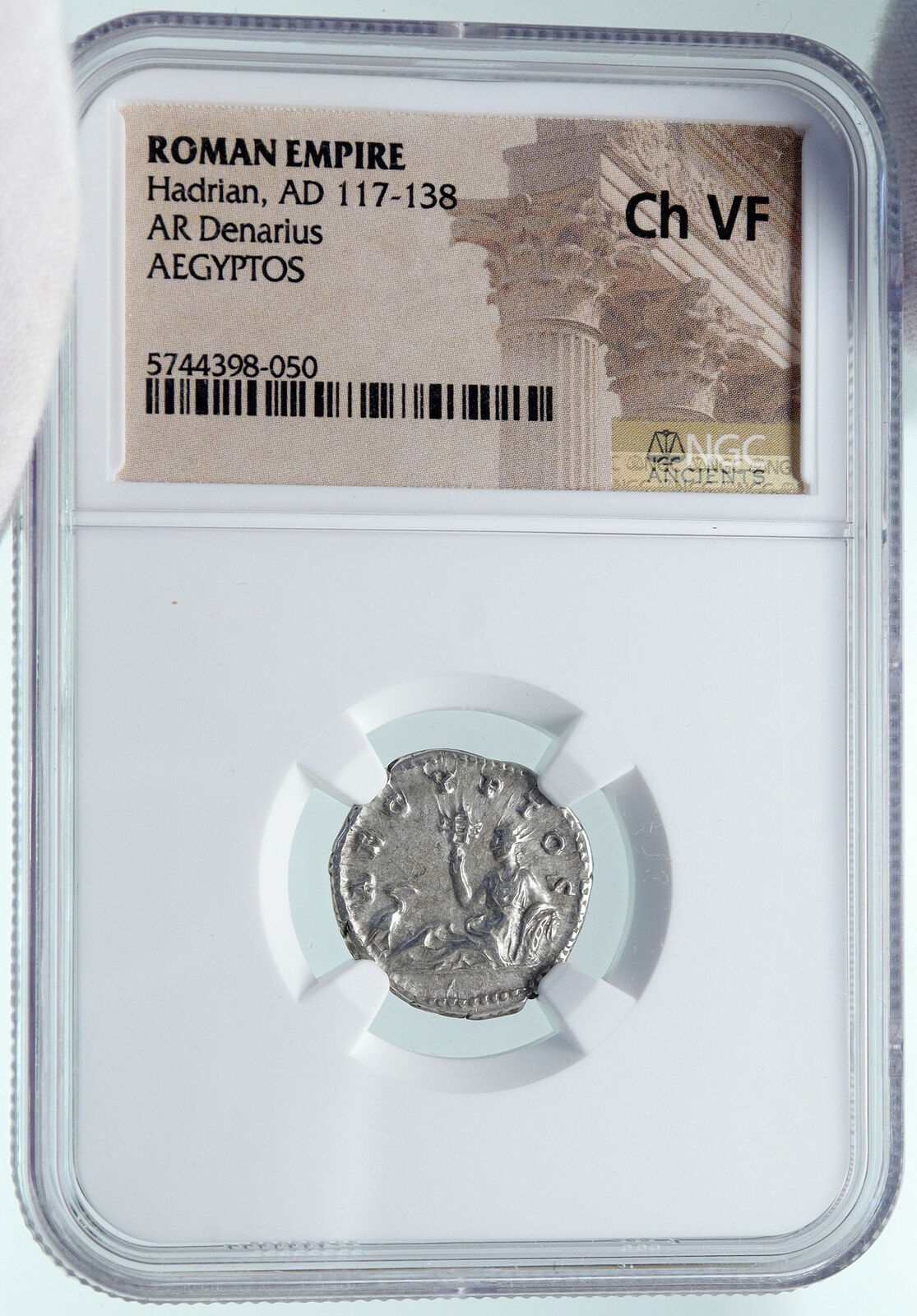 HADRIAN Travels to EGYPT Authentic Ancient 134AD Silver Roman Coin NGC i86627