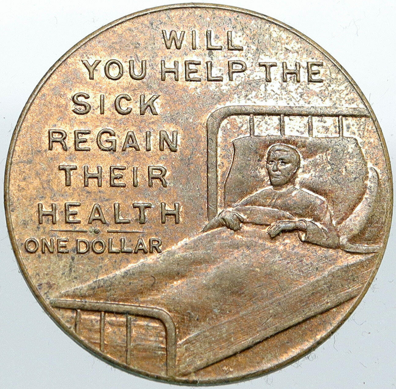 1910's USA New York Help the Sick NYC JEWISH HOME for CONVALESCENTS Medal i87562