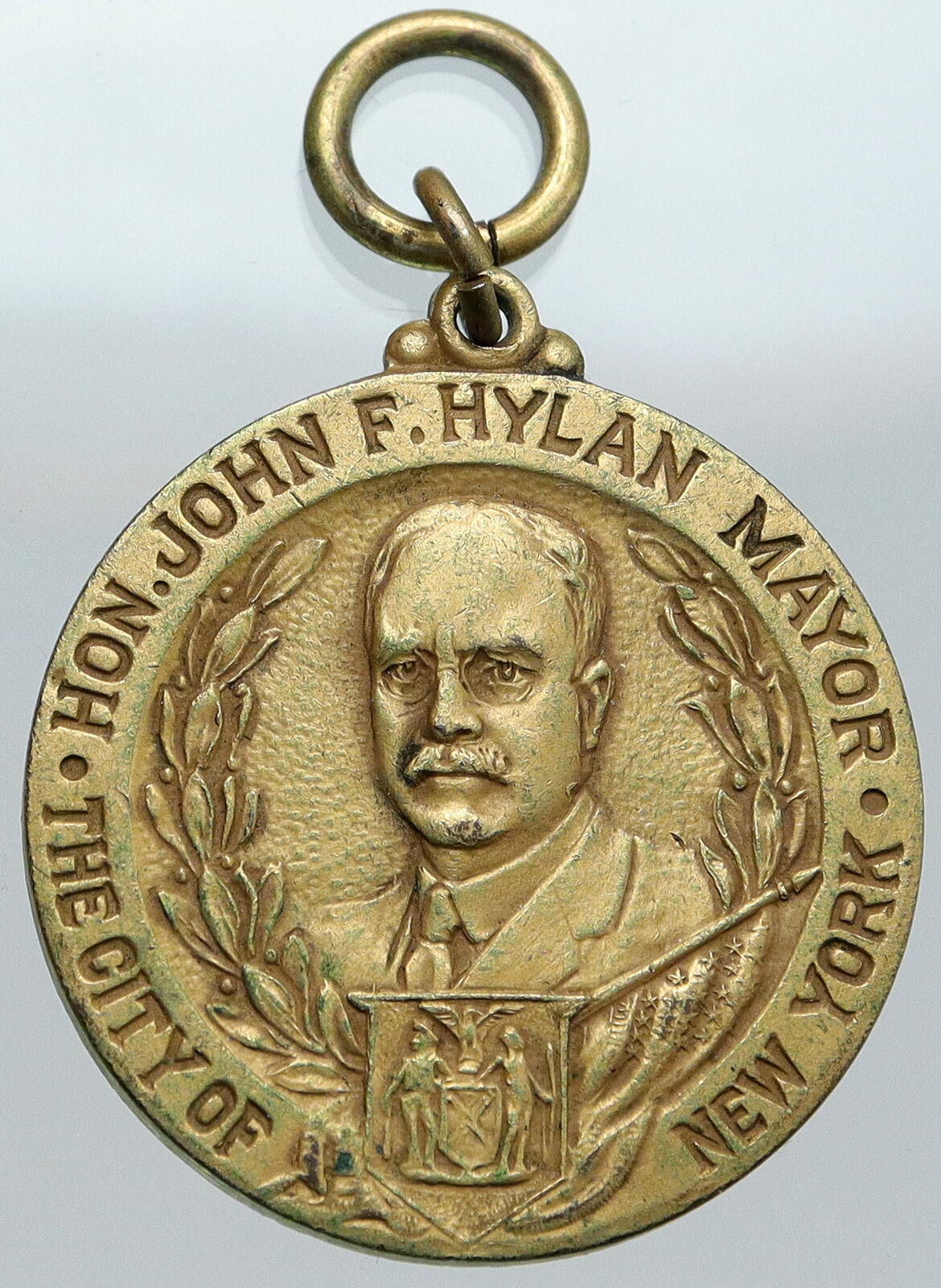 1923 USA NEW YORK NYC Athletic Celebration MAYOR JOHN F HYLAN Medal Token i87575