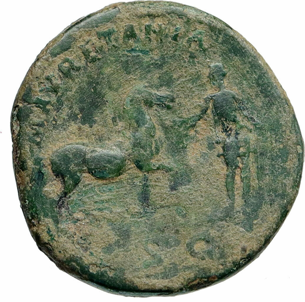 HADRIAN Authentic Ancient 134AD Rome OLD Roman Coin MARUENTANIA on HORSE i87054