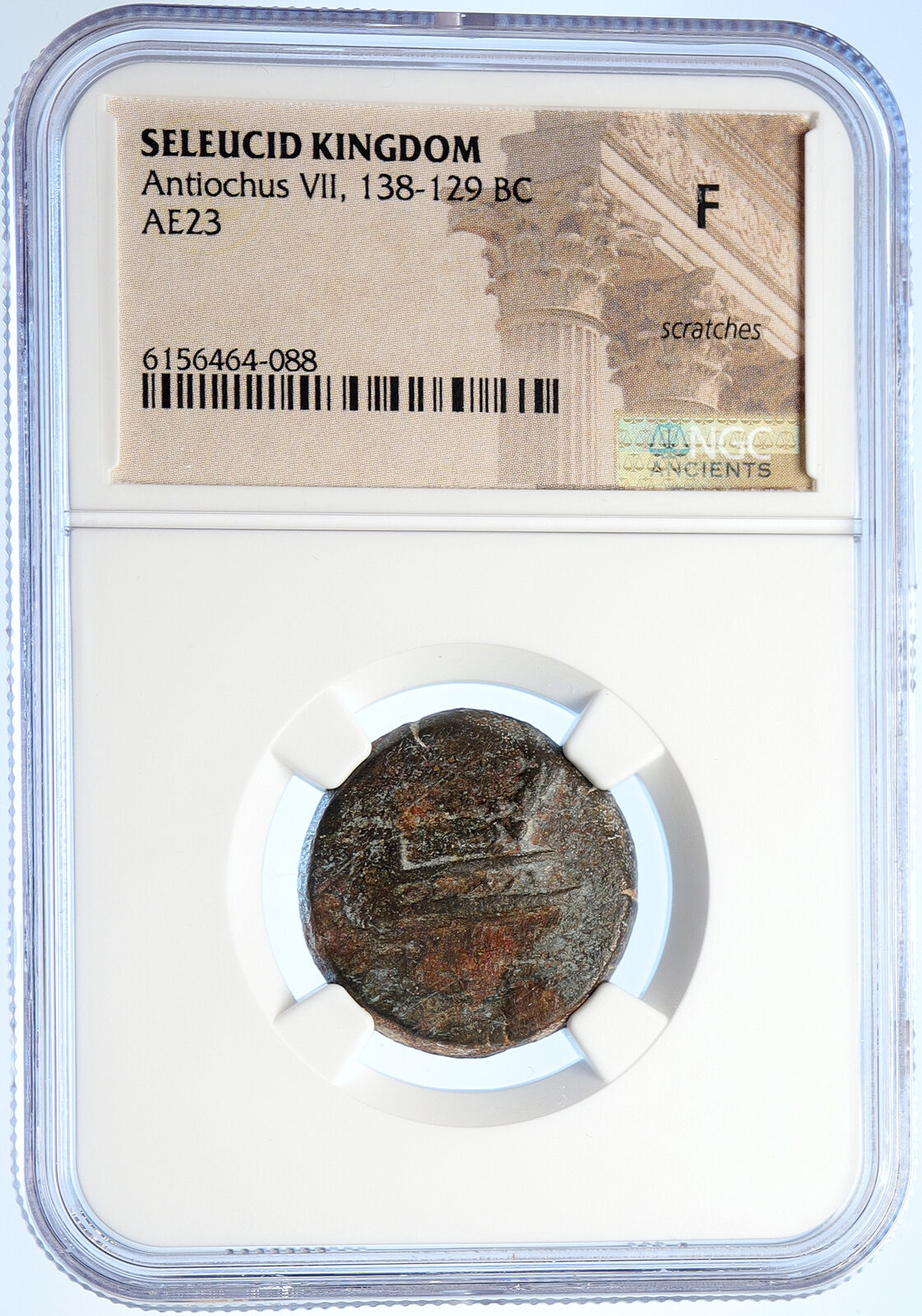 ANTIOCHOS VII Sidetes Seleukid Ancient ANTIQUE Greek Coin TRIDENT NGC i106728