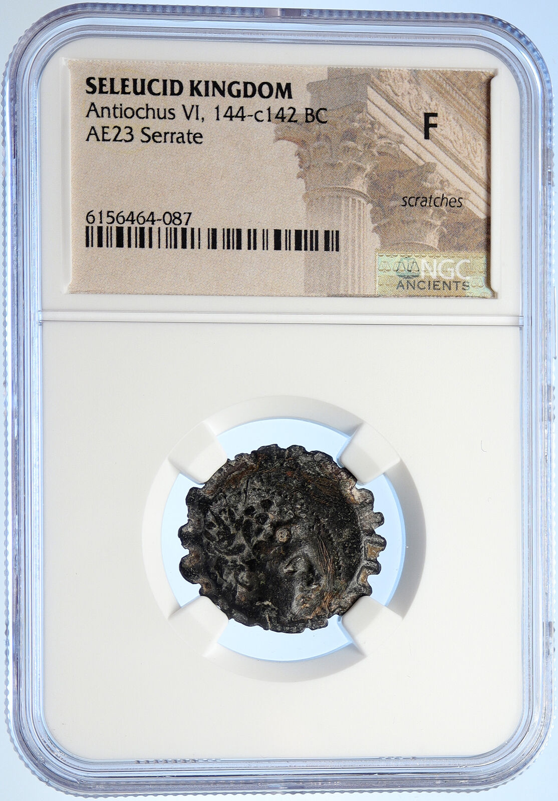 ANTIOCHOS VI Dionysos 144BC Seleukid Ancient Greek Coin ELEPHANT NGC i106729