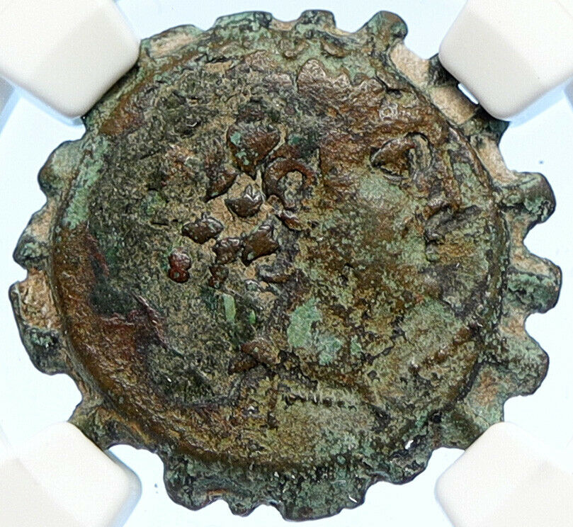 ANTIOCHOS VI Dionysos 144BC Seleukid Ancient Greek Coin ELEPHANT NGC i106736