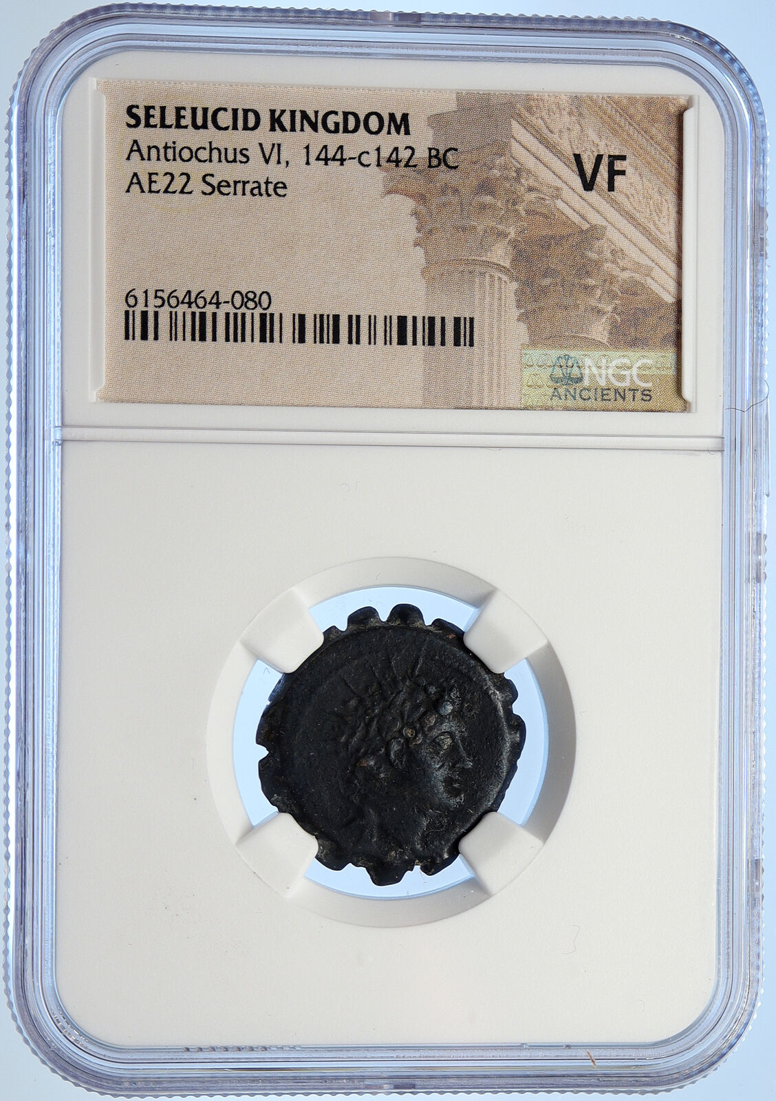 ANTIOCHOS VI Dionysos 144BC Seleukid Ancient Greek Coin ELEPHANT NGC i106735