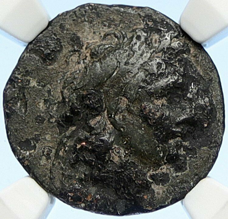 TRYPHON 148BC Authentic Ancient SELEUKID Greek Coin MACEDONIA HELMET NGC i106733