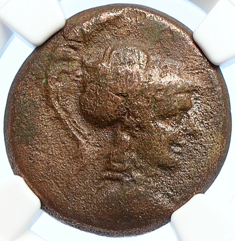 APAMEIA PHRYGIA 88BC Athena Gemini Caps Eagle OLD Ancient Greek Coin NGC i106722