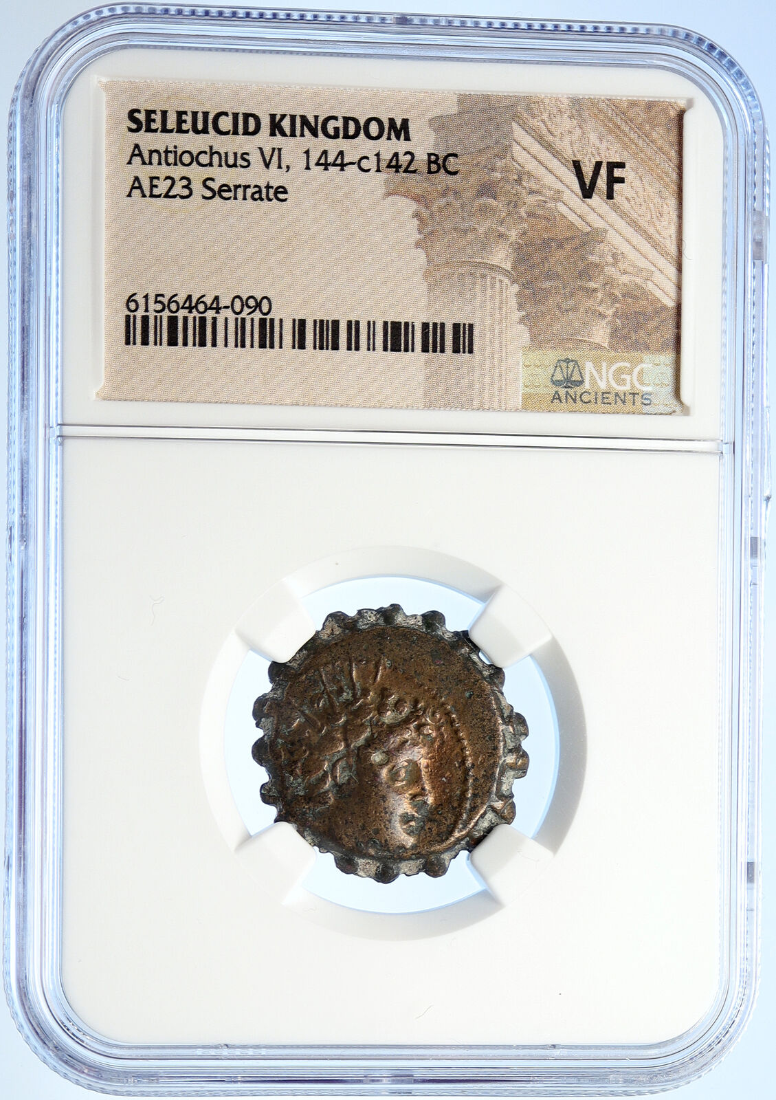 ANTIOCHOS VI Dionysos 144BC Seleukid Ancient Greek Coin ELEPHANT NGC i106725