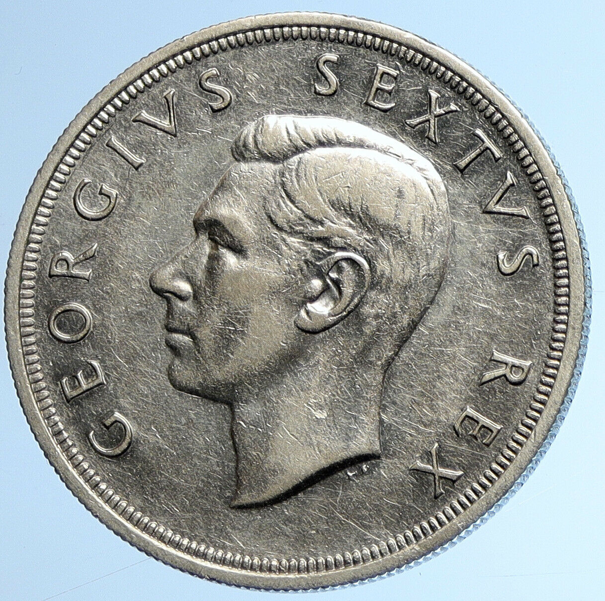 1952 SOUTH AFRICA George VI 300th Cape Town SHIP Silver 5 Shillings Coin i109615