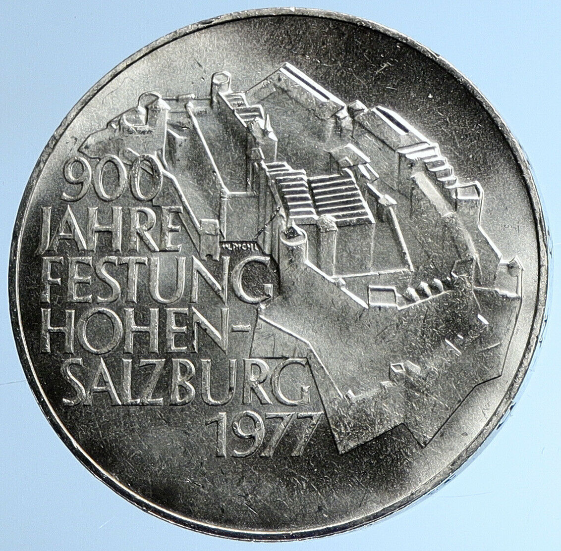 1977 AUSTRIA Hohensalzburg Castle in SALZBURG Silver 100 Schilling Coin i109593