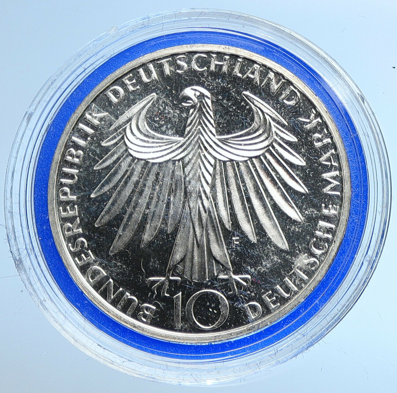 1972 F Germany Munich Summer Olympics XX ATHLETES PF Silver 10 Mark Coin i109666