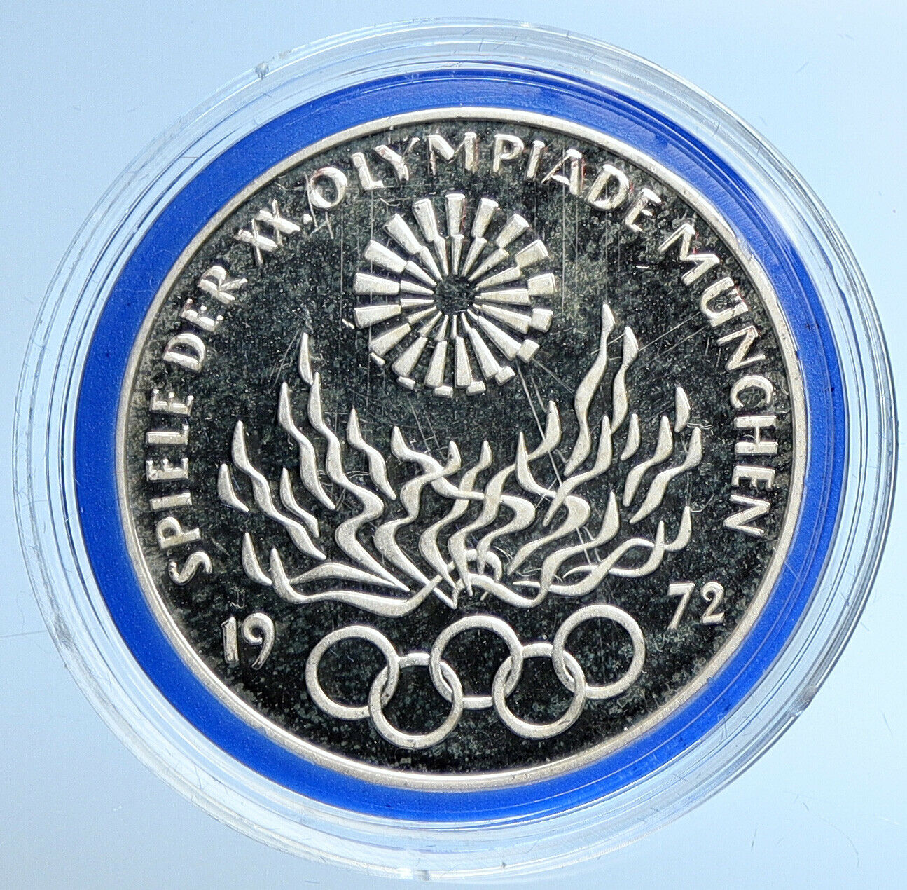 1972 D Germany Munich Summer Olympic Vintage Proof Silver 10 Mark Coin i109667