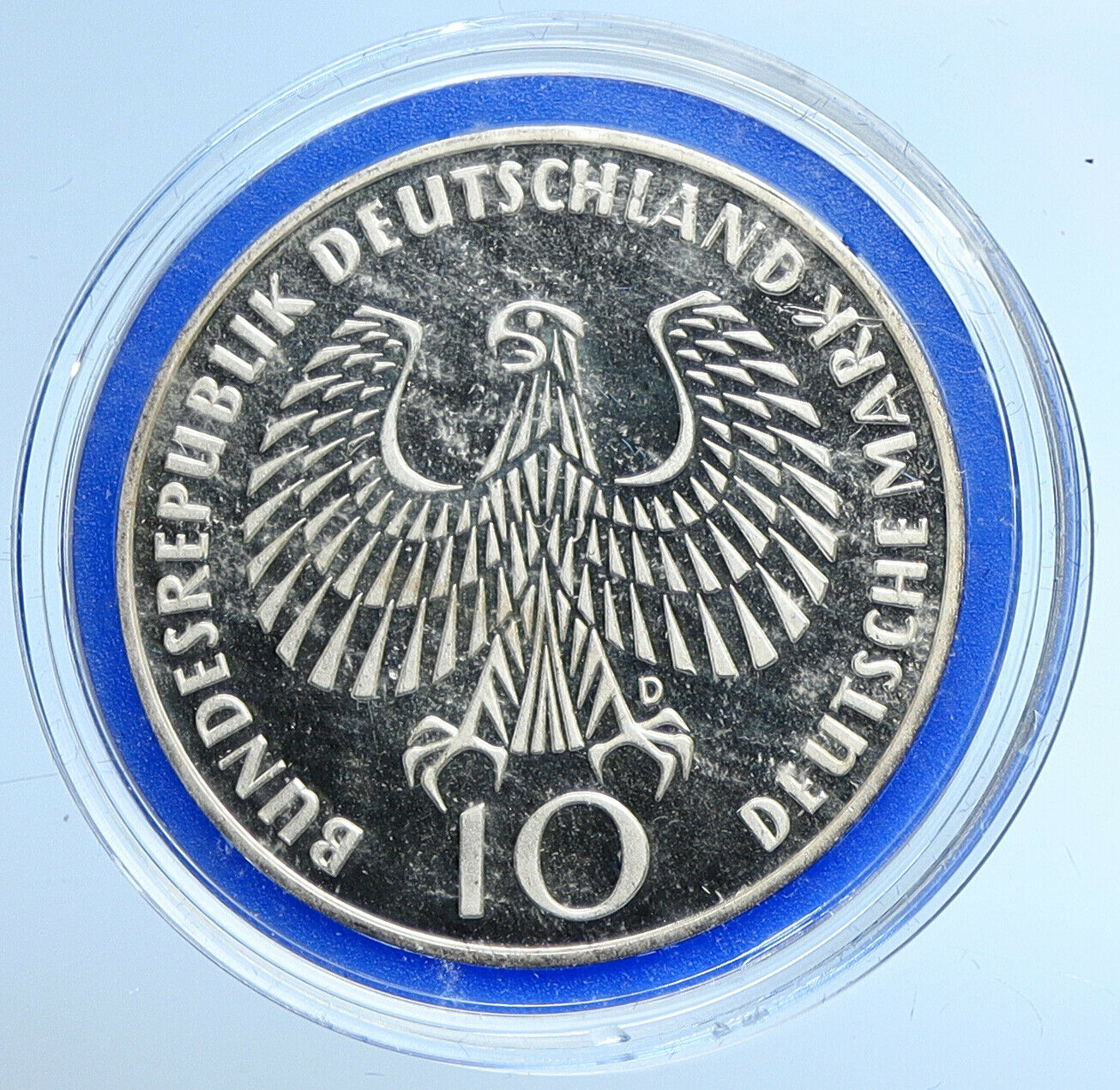 1972 D Germany Munich Summer Olympic Vintage Proof Silver 10 Mark Coin i109667