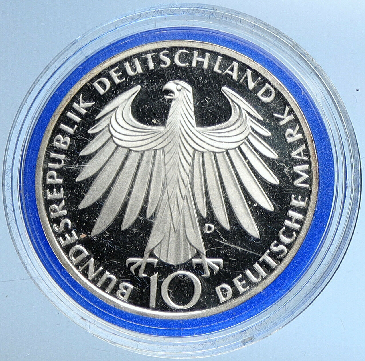 1972 D Germany Munich Summer Olympics XX ATHLETES PF Silver 10 Mark Coin i109677