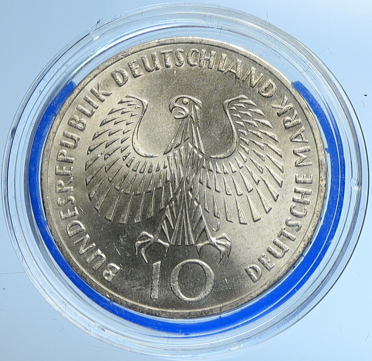 1972 D Germany Munich Summer Olympic OLD Vintage BU Silver 10 Mark Coin i109674