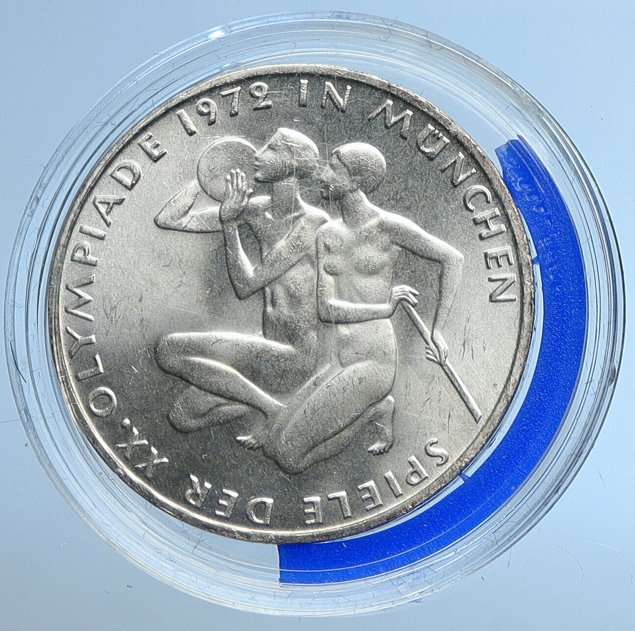 1972 G Germany Munich Summer Olympics XX ATHLETES BU Silver 10 Mark Coin i109661