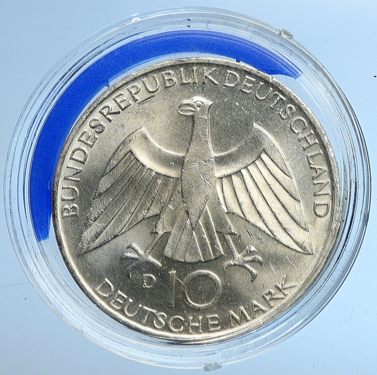 1972 D GERMANY Munich Summer Olympics Games Schleife BU Silver 10 M Coin i109665