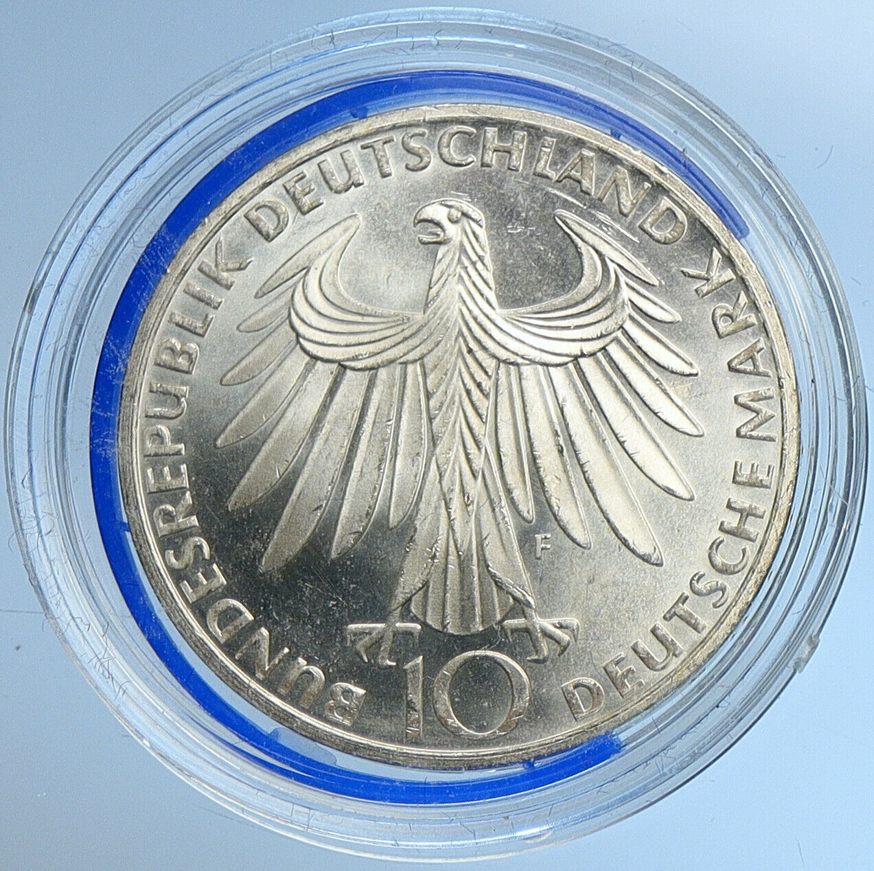 1972 F Germany Munich Summer Olympics XX ATHLETES BU Silver 10 Mark Coin i109679