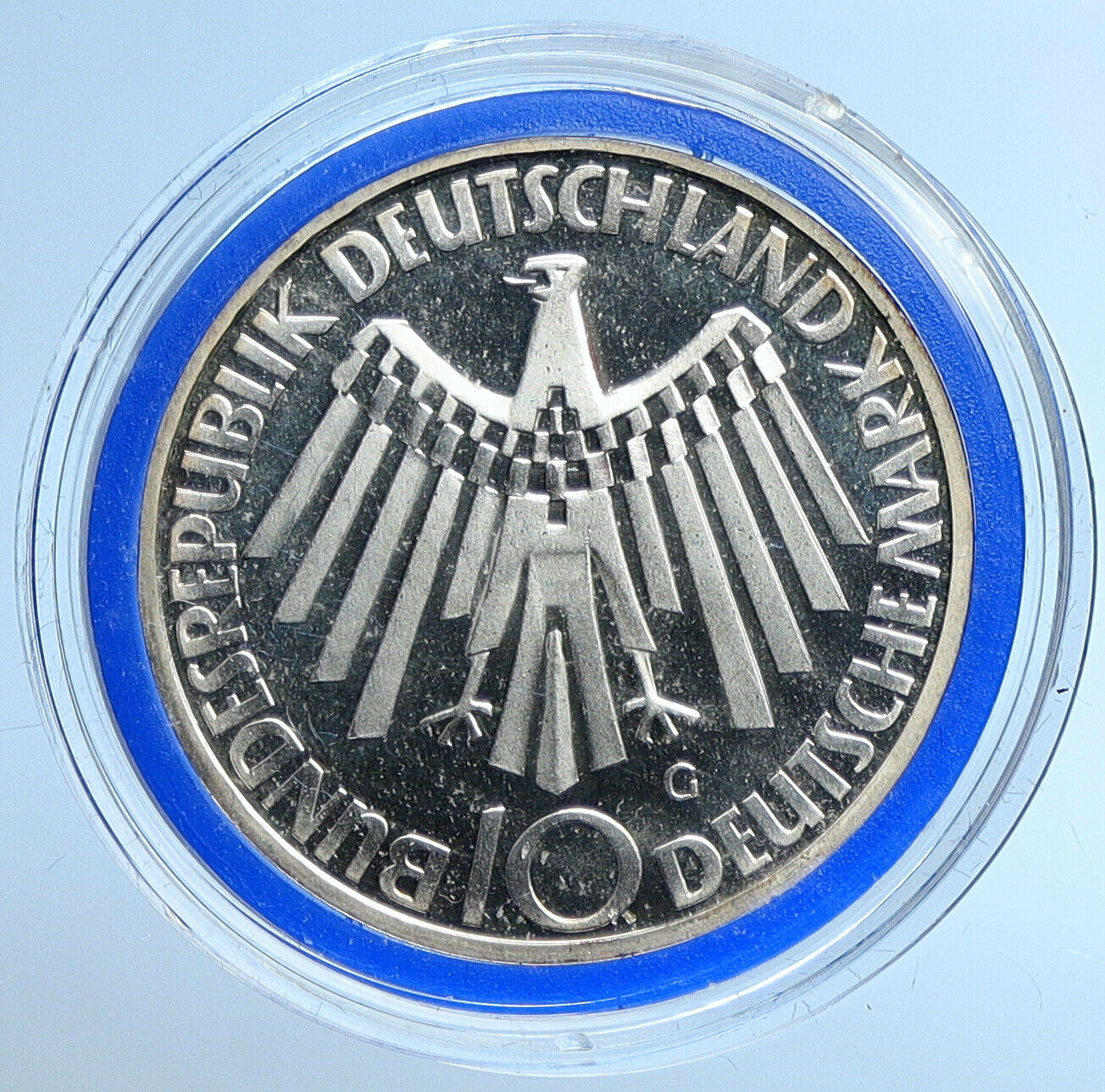 1972G Germany Munich Summer Olympic Games SPIRAL PRF Silver 10 Mark Coin i109660