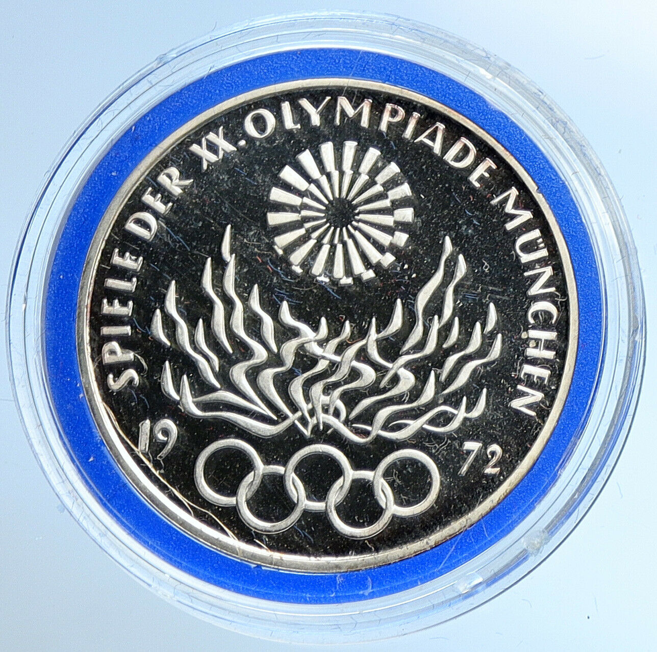 1972 G Germany Munich Summer Olympic Vintage PROOF Silver 10 Mark Coin i109641