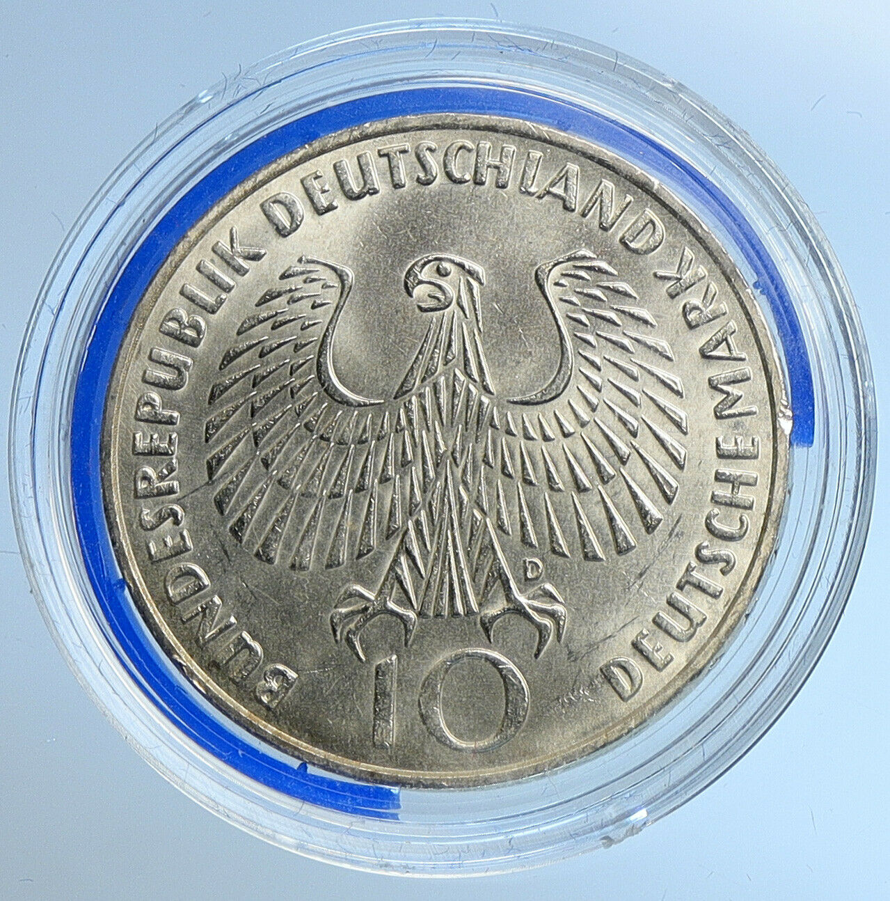 1972 D Germany Munich Summer Olympic OLD Vintage BU Silver 10 Mark Coin i109648