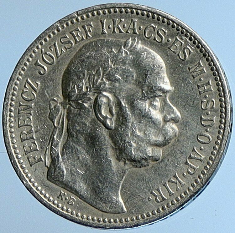 1915 HUNGARY w King Franz Joseph I Hungarian Antique Silver Korona Coin i109687