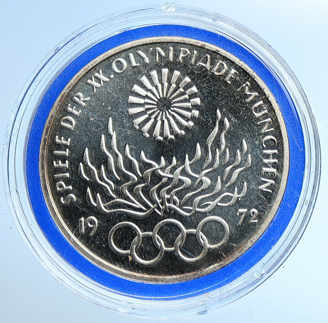 1972 F Germany Munich Summer Olympic Vintage PROOF Silver 10 Mark Coin i109631