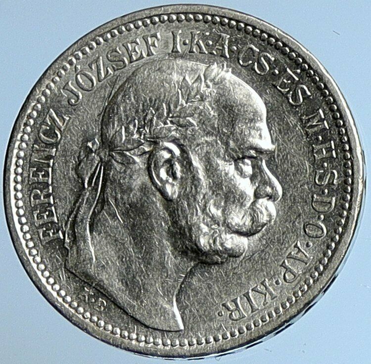 1915 HUNGARY w King Franz Joseph I Hungarian Antique Silver Korona Coin i109697