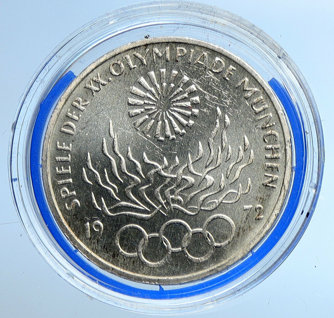 1972 F Germany Munich Summer Olympic OLD Vintage BU Silver 10 Mark Coin i109638